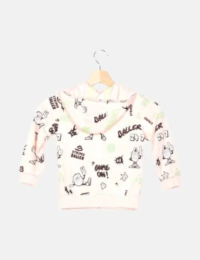 Adidas Chaqueta deportiva rosa estampada