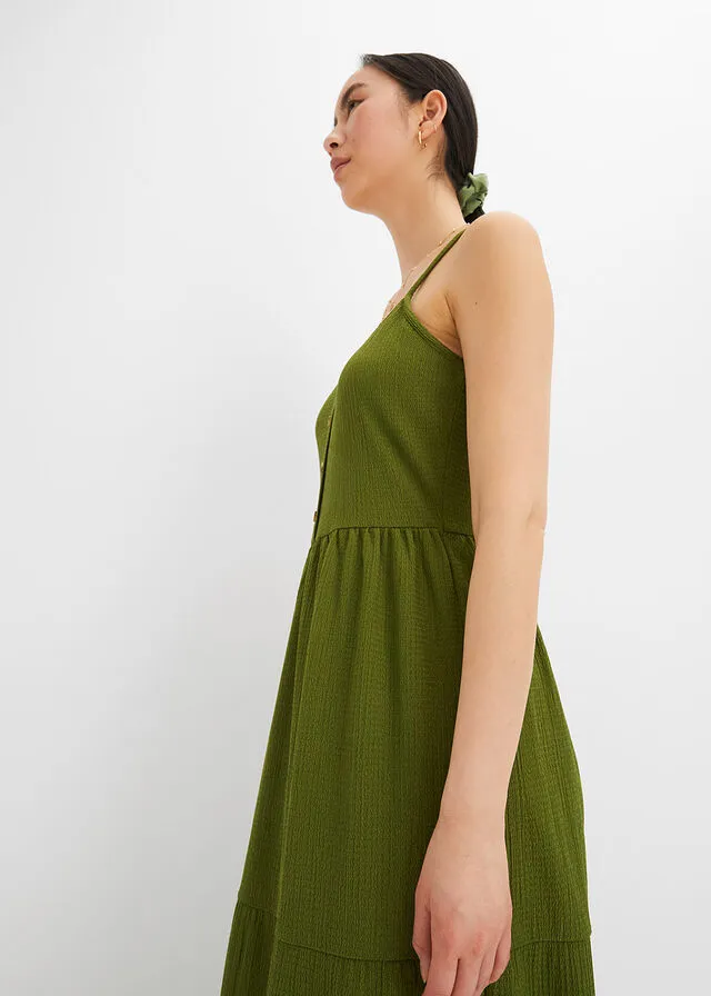 Vestido de punto Musgo oscuro